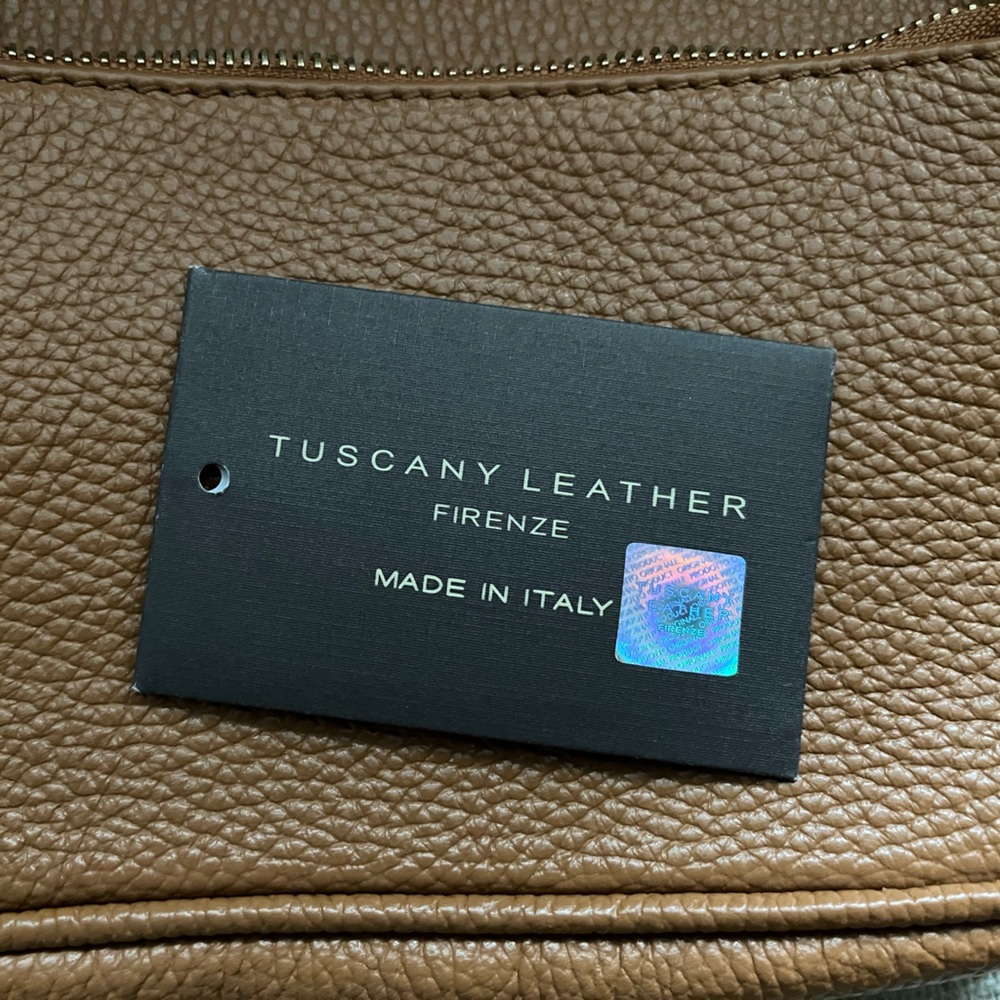 RARE Tuscany Leather Camel Double Sling Bag - Picture 12 of 15